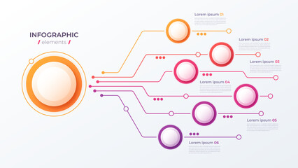 Vector 6 options infographic design, structure chart, presentati