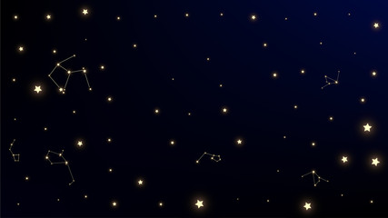 Wall Mural - constellation map. astronomical print. dark blue galaxy pattern. beautiful cosmic sky with many star