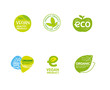 Bio, eco, organic and natural green label. Healthy product stamp.