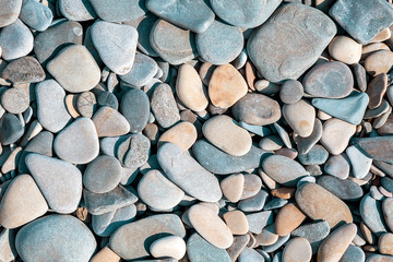  Background with round peeble stones close up