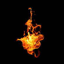 Fire Flames Collection Isolated On Black Background