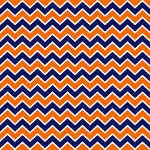 Orange And Navy Chevron Seamless Pattern - Orange, White, And Navy Blue Zig Zag Chevron Design