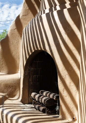 Parallel Shadows Cast On Southwestern Outdoor Kiva Fireplace Buy