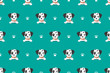 Vector cartoon character dalmatian dog seamless pattern for design.