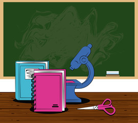 Poster - School supplies cartoons