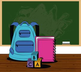 Poster - School supplies cartoons