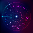 © Jackie Niam - vector of horoscope signs in futuristic technology style, galaxy stars in zodiac