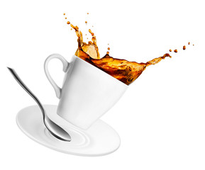 cup of spilling coffee