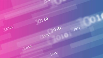 Blue and pink technology abstract binary code motion design