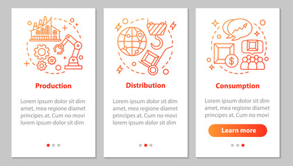 Industrial sector onboarding mobile app page screen with linear concepts