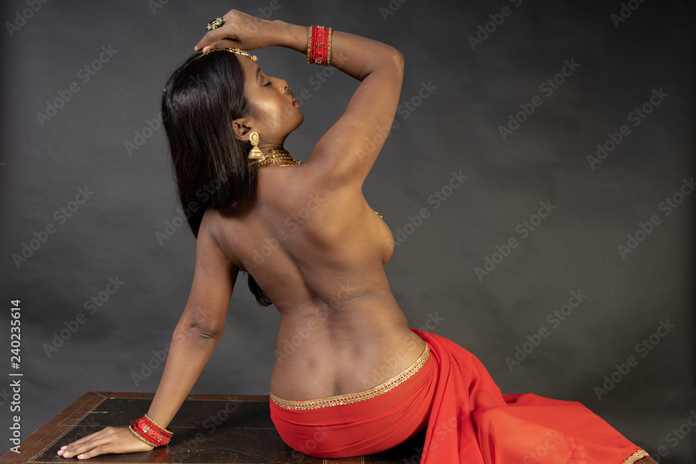 young indian woman in red lingerie Stock Photo | Adobe Stock