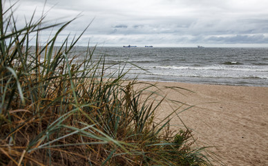 seascape on gloomy autumn day