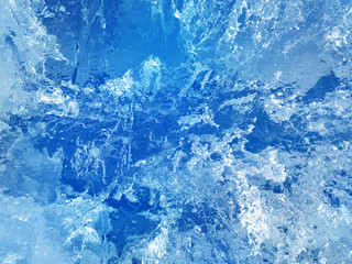 Canvas Print - Blue ice, arctic ice background.