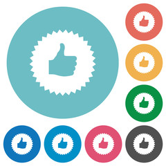 Poster - Thumbs up sticker flat round icons