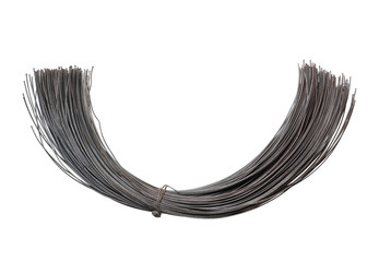Wall Mural - Tied wire for construction rebars isolated on white background