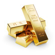 © Oleksandr Delyk - Group of gold bars isolated on white background 3d