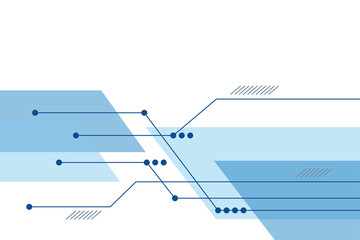 Wall Mural - abstract background in technology and future concept made with blue colored geometric shapes. modern