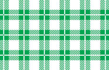 green and white tartan plaid pattern.Vector illustration