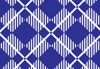 blue and white tartan plaid pattern.Vector illustration.