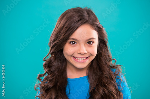 Perfect Curling Hair Kid Girl Long Healthy Shiny Hair Kid Happy