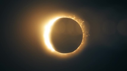 Wall Mural - abstraction of solar eclipse. ring of fire on a black background.