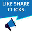 © azvector - Writing note showing Like Share Clicks .
