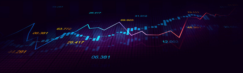 Stock market or forex trading graph in graphic concept