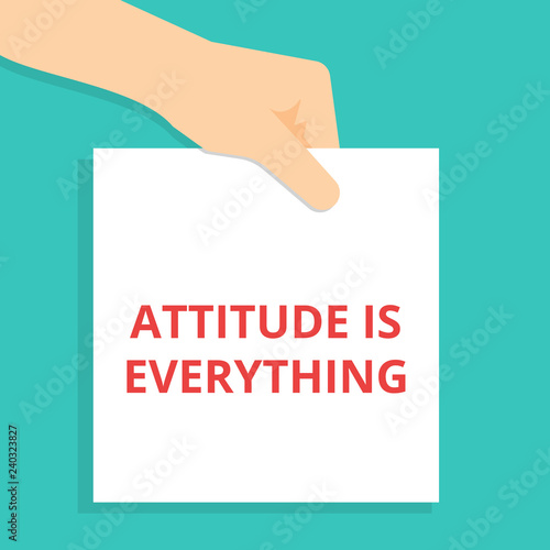 Fotografía Writing note showing Attitude Is Everything.