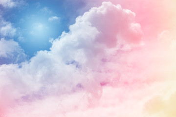 Wall Mural - sun and cloud background with a pastel colored
