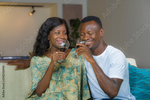 Lifestyle Home Portrait Of Young Romantic And Happy Black African