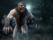Werewolf scene 3D illustration