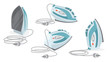 © inspiring.team - Set of iron for cloth. Electric utensil