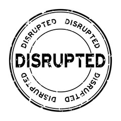 Wall Mural - Grunge black disrupted word round rubber seal stamp on white background