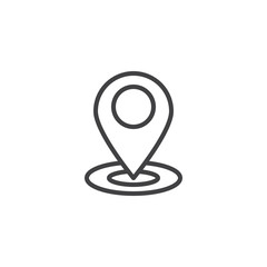 Location pin outline icon. linear style sign for mobile concept and web design. Map marker simple line vector icon. Map pointer symbol, logo illustration. Pixel perfect vector graphics