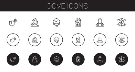 Canvas Print - dove icons set