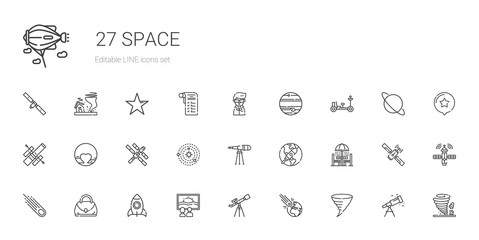 space icons set