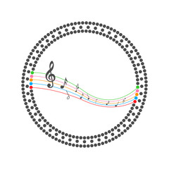 Wall Mural - Music note Icon Vector. Simple flat symbol. Perfect Black pictogram illustration on white background.