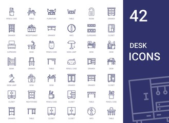 Sticker - desk icons set