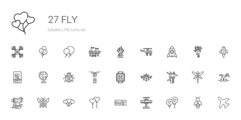 Sticker - fly icons set