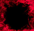 red smoke frame over black background