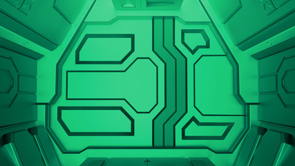 Wall Mural - 3d rendering of realistic sci-fi spaceship door