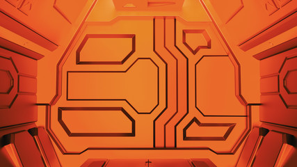 Wall Mural - 3d rendering of realistic sci-fi spaceship door