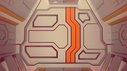 Wall Mural - 3d rendering of realistic sci-fi spaceship door