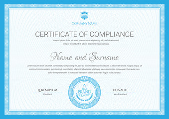 Certificate template. Diploma of modern design or gift certificate.