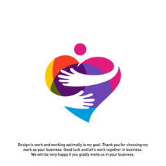 Love Hearth Care logo concept, Love People logo template, Charity logo template vector - Vector