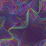 Fototapeta Młodzieżowe - Urban seamless pattern of iridescent chaotic array of dots and lines stream.