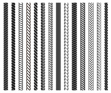 Rope Brushes Frame, Decorative Black Line Set