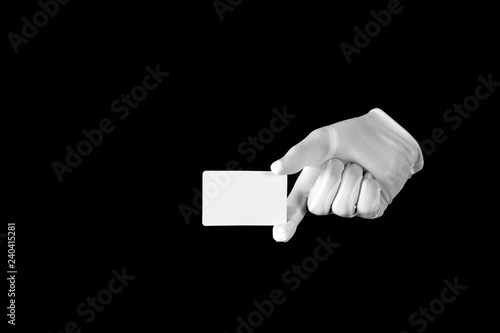 Fotografie, Obraz Hand in a white glove on a black background