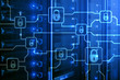© Funtap - Blochain information encryption. Cyber security, crypto currency.