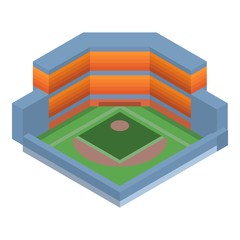 baseball arena icon. isometric of baseball arena vector icon for web design isolated on white backgr